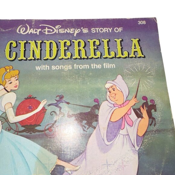 Walt Disney Cinderella Book  #308 Vintage 1977 ** BOOK ONLY ** - Picture 2 of 5